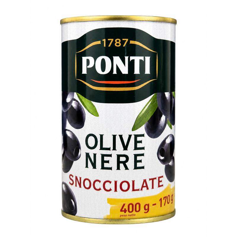 Olives noires dénoyautées 400 gr PONTI