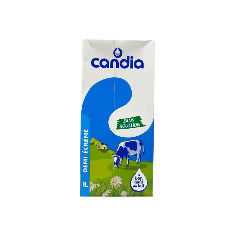 Lait demi écrémé sans bouchon 1 L CANDIA