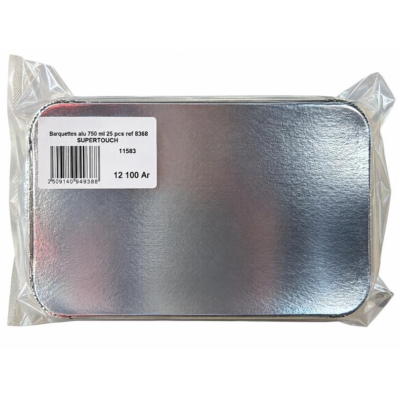 Barquettes alu 750 ml 25 pcs ref 8368 SUPERTOUCH