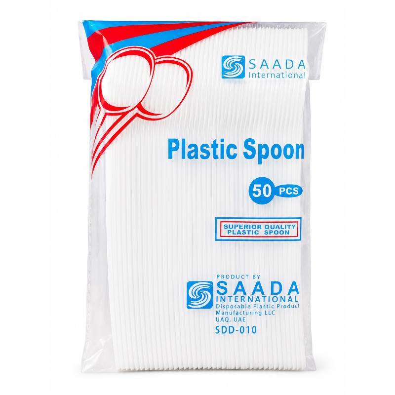 Cuillère plastique blanc 50 pcs SUPERTOUCH