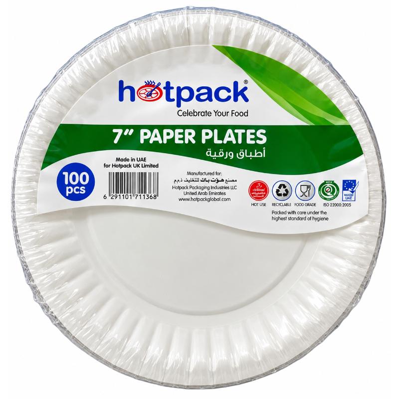 Assiettes à jeter 7' MM 100 pcs HOTPACK