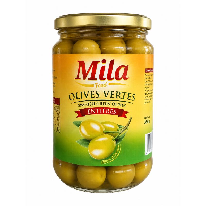 Olives verte entières 37 cl MILA