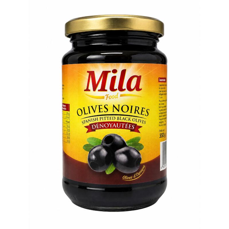 Olives noires dénoyautés 37 cl MILA