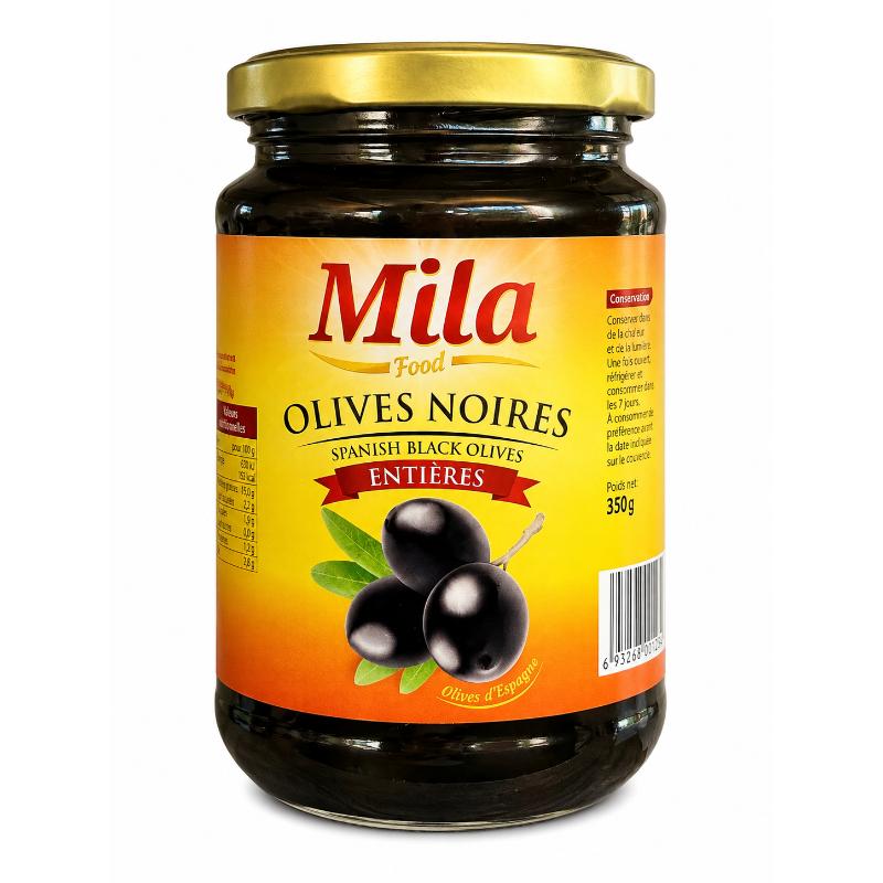 Olives noires entières 37 cl MILA