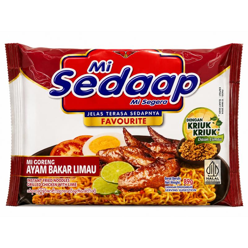 Nouille mi goreng ayam bakar limau (marron) 89g 5 sachets SEDAAP