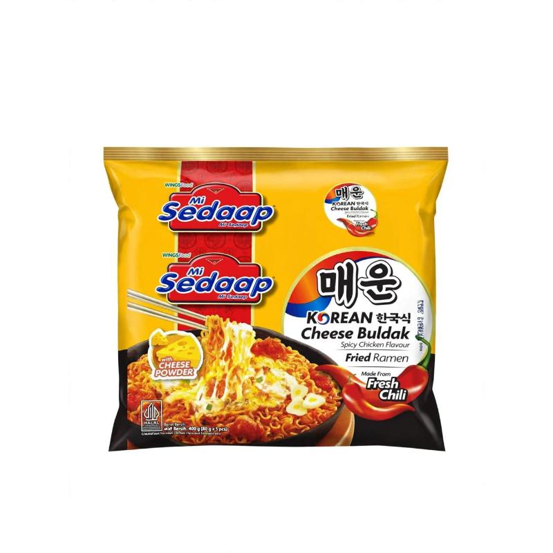 Nouille cheese buldak 87 gr 5 sachets SEDAAP KOREAN