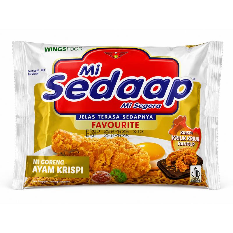 Nouille mi gooreng ayam krispi (jaune) 88g pièce SEDAAP