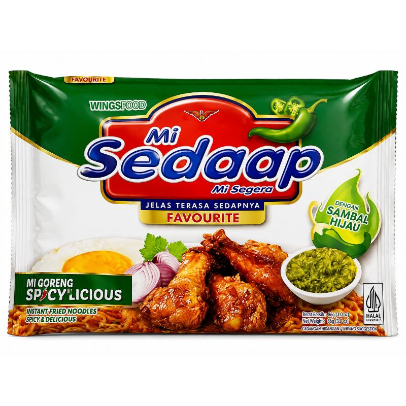 Nouille mi goreng  spicy'licious (vert) 86g par piece SEDAAP