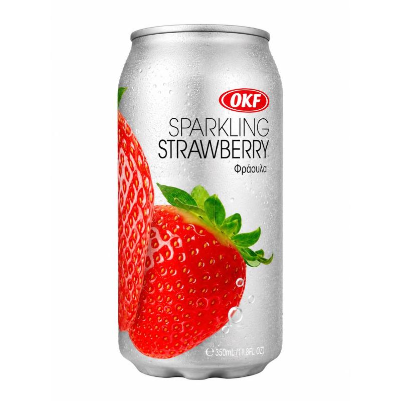 Canette boisson petillante fraise 350 ml OKF