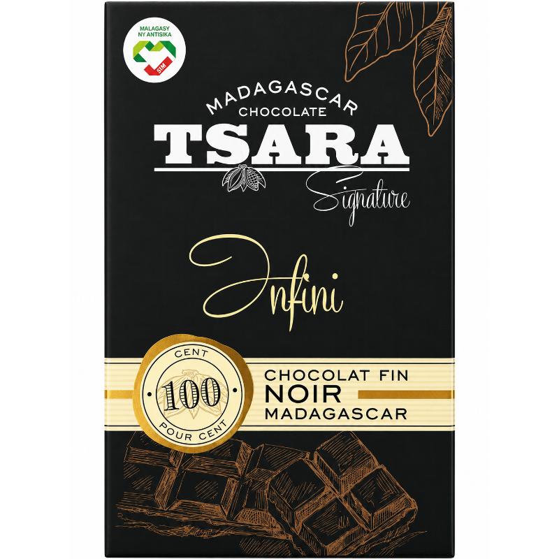 Tablette de chocolat NOIR 100% infini TSARA