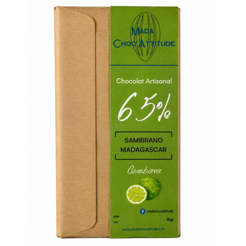 Chocolat artisanal 65% 100 gr combava