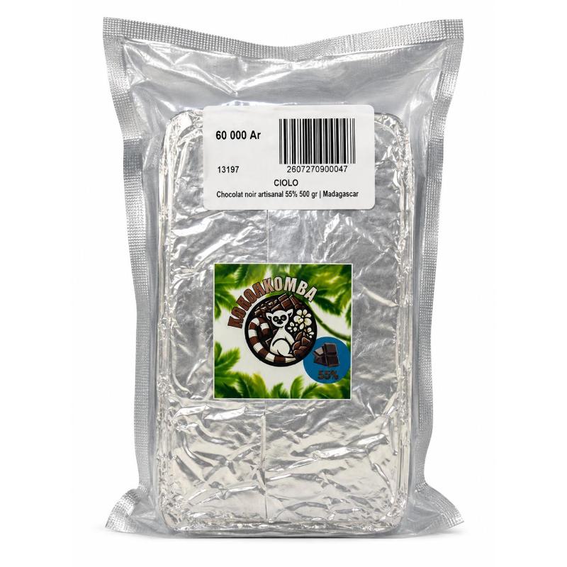 Chocolat noir artisanal 55% 500 gr lingot CRIOLLO