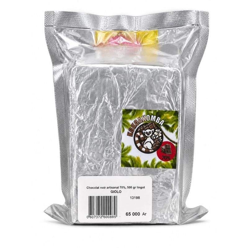 Chocolat noir artisanal 70% 500 gr lingot CRIOLLO