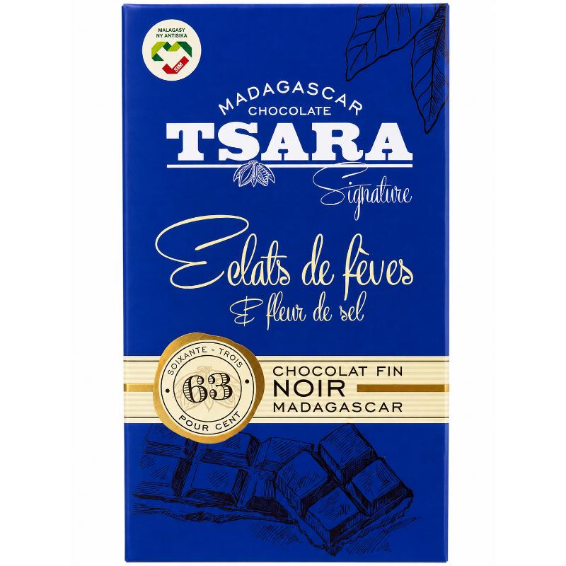 Tablette de chocolat NOIR 63% eclats TSARA